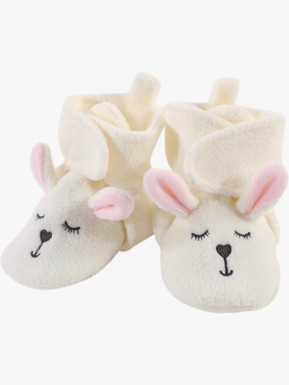 Cozy Fleece Bunny Baby Booties with Pink Ears